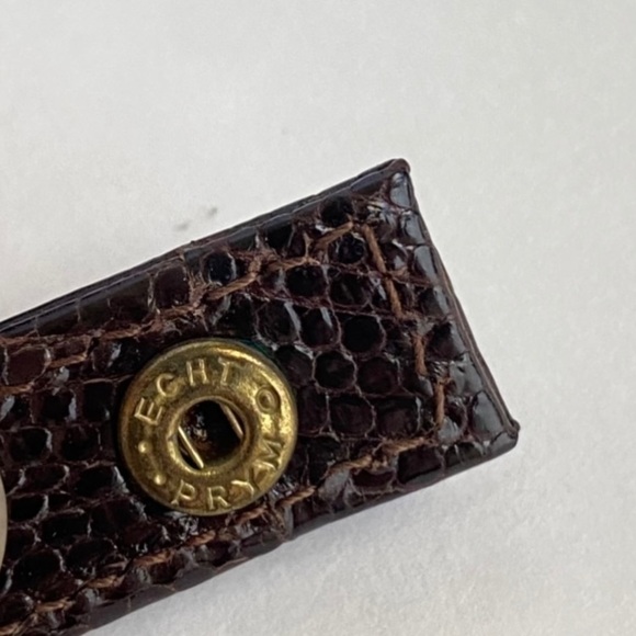 Vintage Gucci Lizard Skin Shoulder Bag Brown Reptile Purse Tigers Eye Clasp 80s - Picture 7 of 13